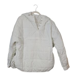 White Quilted Hooded Jacket